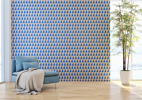 Triangles Wallpaper - Cornflower