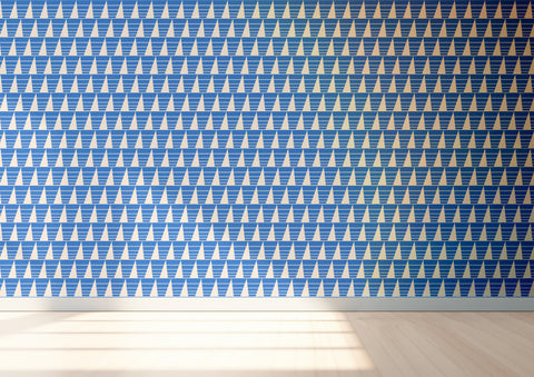 Triangles Wallpaper - Cornflower Reverse