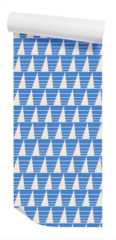 Triangles Wallpaper - Cornflower Reverse