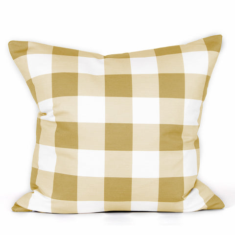 Buffalo Check Cushion - Mustard