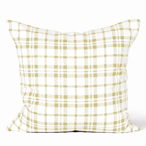 Buffalo Plaid Cushion - Mustard