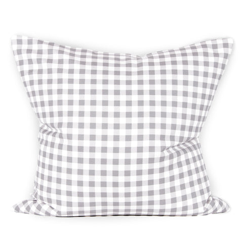 Gingham Cushion - Dove