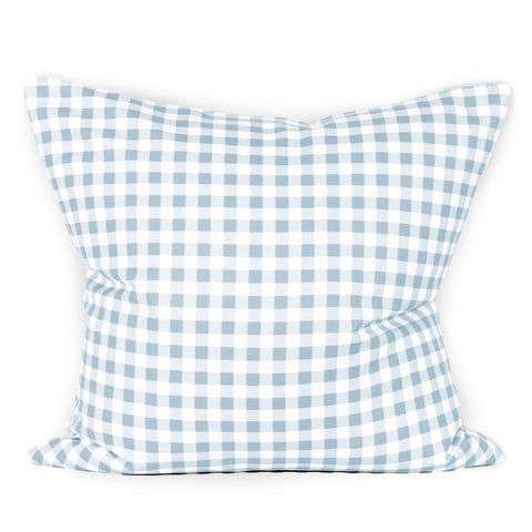 Gingham Cushion - Sky