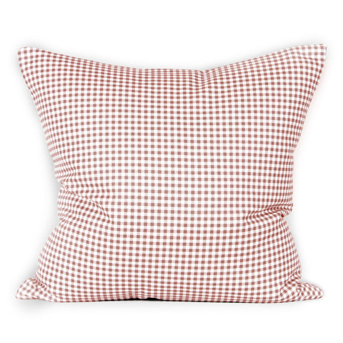 Gingham Mini Cushion - Brick