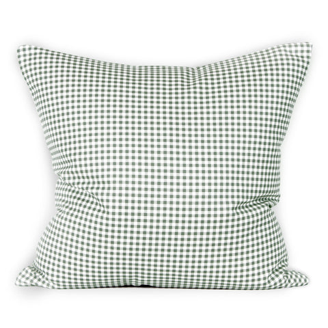 Gingham Mini Cushion - Fern