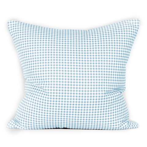 Gingham Mini Cushion - Sky