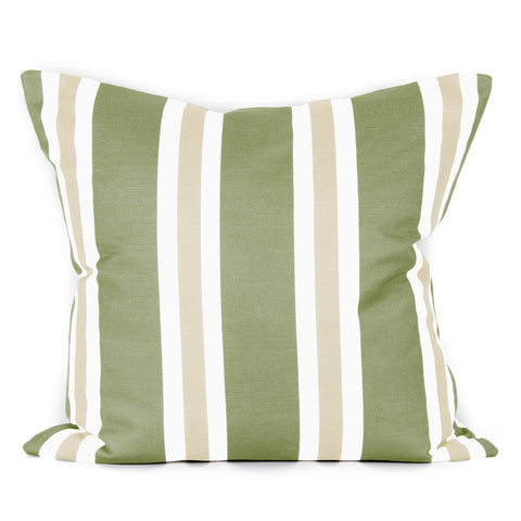 Hampton Stripe Cushion - Fern