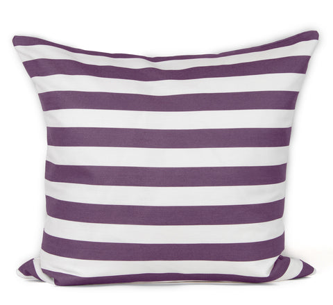 Harry Stripe Cushion - Aubergine