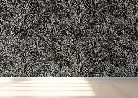 Jungle Wallpaper - Black/Steam