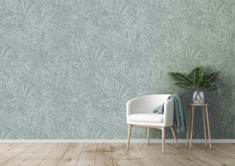 Jungle Wallpaper - Mineral Green/Moon