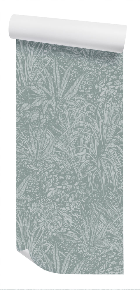 Jungle Wallpaper - Mineral Green/Moon