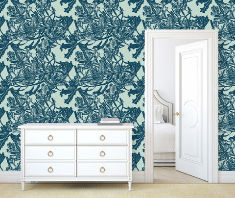 Banksia Wallpaper - Mediterranean/ Mint