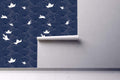 The Waves Wallpaper - Pumice/Denim