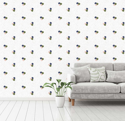 Three Little Pom Poms Wallpaper - Peggy