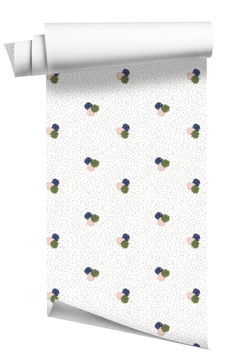 Three Little Pom Poms Wallpaper - Peggy