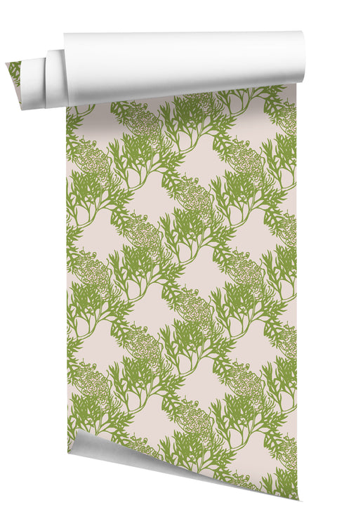 Grevillia Wallpaper - Scent/ Lummers Pink/ Apple