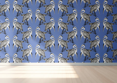 Herons Wallpaper - Royal