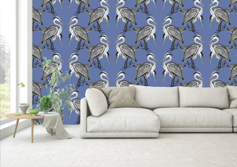 Herons Wallpaper - Royal